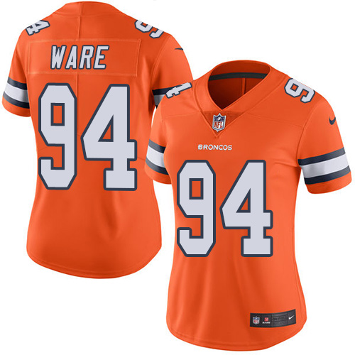 Women's Elite DeMarcus Ware Nike Jersey Orange - #94 Rush NFL Denver Broncos